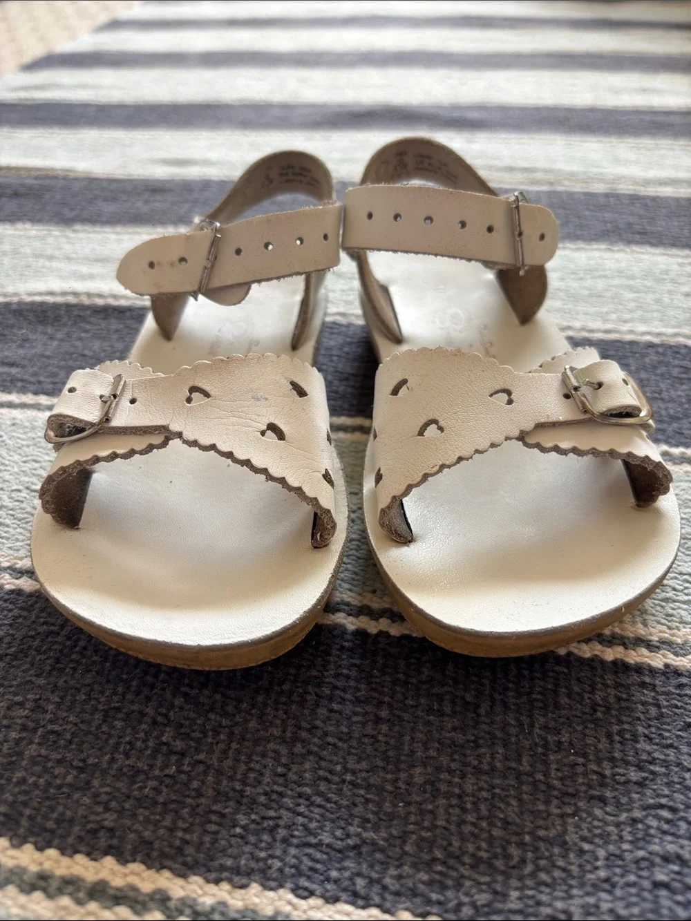 Sun San Sweetheart sandals toddler girls 10 white